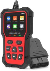 Techstar Tester Diagnoza Multimarca Techstar V521, Scanner OBD2 EOBD CAN, Citeste peste 4000 coduri eroare, ARM 32-bit Cortex-M3 Negru/Rosu (SKU3221)