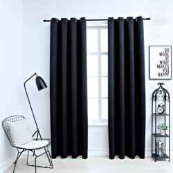 vidaXL Perdele opace cu inele, 2 buc. , negru, 137x213 cm, material textil GartenMobel Dekor (134838)