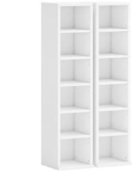 HOMCOM Rafturi de depozitare pentru 204 CD în set de 2, suport tip turn pentru Blu-Ray cu polițe reglabile, organizator rafturi pentru cărți, Alb | Aosom Romania (833-872V90WT)