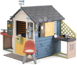 Smoby Căsuță stație meteorologică cu pardosea 4 Seasons Playhouse Smoby cu carillon, anemometru și pluviometru cu filtru UV, de la 24 luni (SM810311-P) Casuta pentru copii