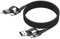 ANSMANN USB-A USB-C Lightning Mágneses Töltő/adat Fekete 1.2m 1700-0188 (1700-0188)