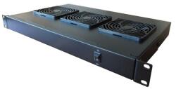 Excel ventilátoregység 3 ventilátor+kapcsoló 19 1U fekete