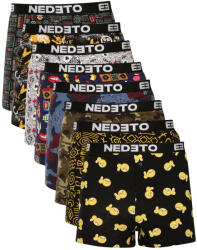 Nedeto 8PACK férfi bő szárú boxeralsó Nedeto többszínű (8NGV01) XXL - pepita