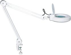  LED kozmetikai lámpa csipeszes karral, 5x nagyítású lencsével, 360°-os forgatással, sminkhez, manikűrhöz, tetováláshoz, olvasáshoz, fehér