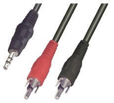 Use A 49X 3, 5 mm sztereó dugó - 2 x RCA dugó (A 49X)