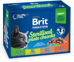  Brit Premium 24x100g Brit Premium Cat Sterilised Plate nedves macsktáp