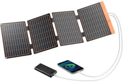  Hordozható napelem 40W USB-A és USB-C PD2.0 csatlakozóval, összecsukható, ETFE monokristályos, IP67, napelemes töltő telefonokhoz és kütyükhez, ideális táborozáshoz és túrázáshoz