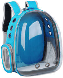  Rucsac Pentru Transport Pisici, Albastru Deschis, Transparent, 31x42x28 cm