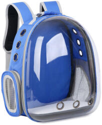  Rucsac Pentru Transport Pisici, Albastru Inchis, Transparent, 31x42x28 cm