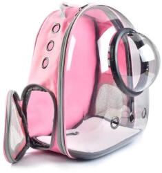  Rucsac pentru transport pisici, cu hublou, roz, 41 x 32 x 25 cm
