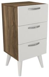  Noptiera UnicUtil cu un 3 Sertare pentru Depozitare, Alb-Maro 40 x 37 x 80 cm