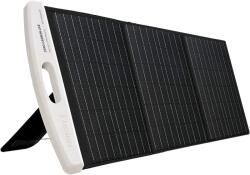  Hordozható napelem 20 V 100 W, MC-4 csatlakozóval, összecsukható, monokristályos, állítható tartóval, 124 x 55 cm, kempinghez, teherautóhoz, lakóautóhoz, kertbe
