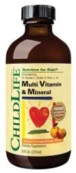 ChildLife Multi Vitamin & Mineral 237 ml - Multivitamine si Minerale pentru Copii, Gust Portocala-Mango