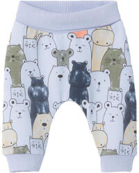 NAME IT Pantaloni trening bebelusi, băieti, Animale vesele, 56/74, 2-9 luni albastru (13DF40)