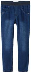 NAME IT Blugi fete, . drepti, elastic in talie, 92-122 albastru închis/Dark Blue Denim (14925E)