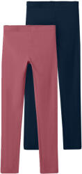 NAME IT Set 2 colanti fete leggings, mov/negru, 110/164 mov, negru/ Deco Rose (13A42E)