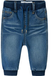NAME IT Blugi baieti, bebelusi, interior pufos, bata elastica, 56-74 albastru mediu (14A60D)