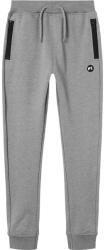 NAME IT Pantaloni trening băieti, buzunare cu fermoar, gri/albastru, 116/164 gri/ Grey Melange (14423A)