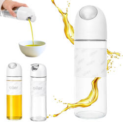  Adagoló palack olajhoz, ecethez, 510 ml, fehér - cseppmentes kiöntő olajhoz, szószokhoz (v07505_B)