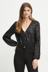 Bardot body SEQUIN - fekete XS