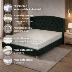 SaltSib Saltea ortopedica Magic Micro One 120x200x23 cm, arcuri pocket, 7 zone confort, husa detasabila tricot, fermitate medie (7427281085800) - drimus Saltea