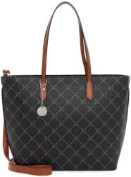 Tamaris Anastasia Classic fekete-konyak nagy shopper divattáska 30107-100