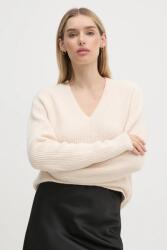 Calvin Klein gyapjúkeverék pulóver - bézs L - answear - 26 490 Ft