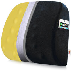 Linomag Perna ortopedica lombara Linomag® pentru scaun de birou sau masina, Negru, 40 x 35 x 10 cm (pol)
