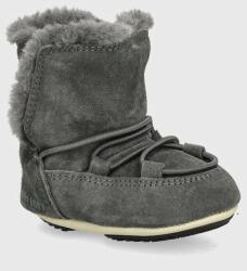 Moon Boot gyerek hócipő velúrból CRIB SUEDE - szürke 17/18