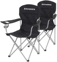 SongmicsHome Scaune de camping NOMAD, set 2 buc. , negru