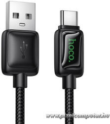  Fekete Hoco U146 LCD kijelzős USB-A - USB-C kábel (3A, 1, 2 m) (6942007671385)