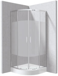 Deante Funkia Evo íves zuhanykabin 80x195 cm csík mintás átlátszó üveggel és akril zuhanytálcával, króm profilszín KYPZ0E88P (KYPZ0E88P)