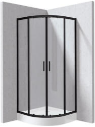 Deante Funkia Evo íves zuhanykabin 90x195 cm átlátszó üveggel és akril zuhanytálcával, matt fekete profilszín KYPZN099P (KYPZN099P)