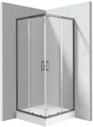 Deante Funkia Evo szögletes zuhanykabin 90x195 cm átlátszó üveggel és akril zuhanytálcával, titánium profilszín KYCZD099P (KYCZD099P)