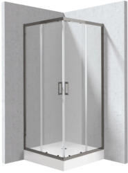 Deante Funkia Evo szögletes zuhanykabin 80x195 cm átlátszó üveggel és akril zuhanytálcával, titánium profilszín KYCZD088P (KYCZD088P)