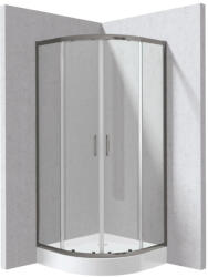 Deante Funkia Evo íves zuhanykabin 80x195 cm átlátszó üveggel és akril zuhanytálcával, titánium profilszín KYPZD088P (KYPZD088P)