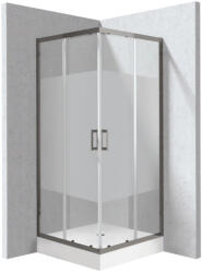 Deante Funkia Evo szögletes zuhanykabin 80x195 cm csík mintás átlátszó üveggel és akril zuhanytálcával, titánium profilszín KYCZDE88P (KYCZDE88P)
