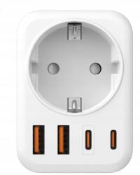 Utazó adapter 5 az 1-ben utazó adapter fehér (X0021YA141)