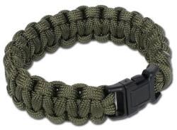 Mil-Tec Paracord karkötő csattal - Olive - M (118039)