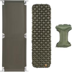 TM Mil-Tec US Style összecsukható tábori ágy + Badger Outdoor matrac + párna - készlet (2853747)