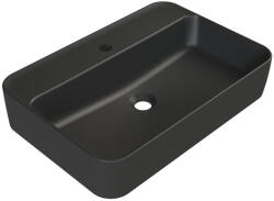 CeraStyle HERA - PULTRA ültethető - Top Counter - porcelán mosdó - MATT FEKETE - 60 x 42 cm (OC017H71U053) - globalvivamarket