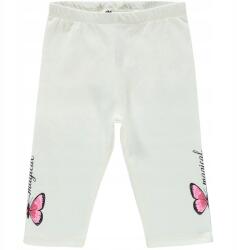 CIVIL Pillangós ekrü kislány térd leggings (Méret 98-104) (d896)