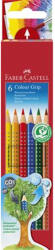 Faber-Castell Színes ceruza készlet, háromszögletű, FABER-CASTELL "Grip 2001", 6 különböző szín (112406)