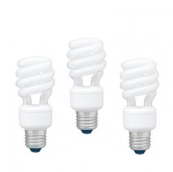 Panasonic SET 3 becuri fluorescent Panasonic, soclu E27, putere 22W, forma spirala, lumina alb calda, alimentare 220 - 240 V, EFD22E27HD3E-3 (timbru verde 1.35 lei) (EFD22E27HD3E-3)