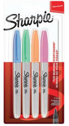 Sharpie Alkoholos marker készlet, 1 mm, kúpos, SHARPIE "Fine Point", 4 különböző pasztell szín (NSH2065402) - eztkapdki