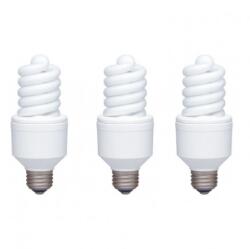 Panasonic SET 3 becuri fluorescent Panasonic, soclu E27, putere 18W, forma spirala, lumina alb calda, alimentare 220 - 240 V, EFD18E27HD-3 (timbru verde 1.35 lei) (EFD18E27HD-3)
