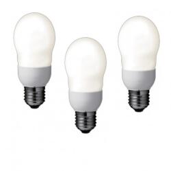 Panasonic SET 3 becuri fluorescent Panasonic, soclu E27, putere 8W, forma oval, lumina alb calda, alimentare 220 - 240 V, EFA8E27HD-3 (timbru verde 1.35 lei) (EFA8E27HD-3)