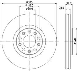 MINTEX féktárcsa MINTEX MDC2823C for JEEP, FIAT (MDC2823C)
