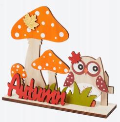 Flexible Őszi Jelenet Színes Erdei Dekoráció Bagoly gombákkal 20x17, 5cm (8720168448699)