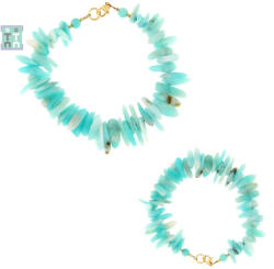  Bratara Amazonit Neregulat 1, 6-3 x 12-15 mm - Diametru 54 mm - Accesorii Argint 925 - 1 Buc